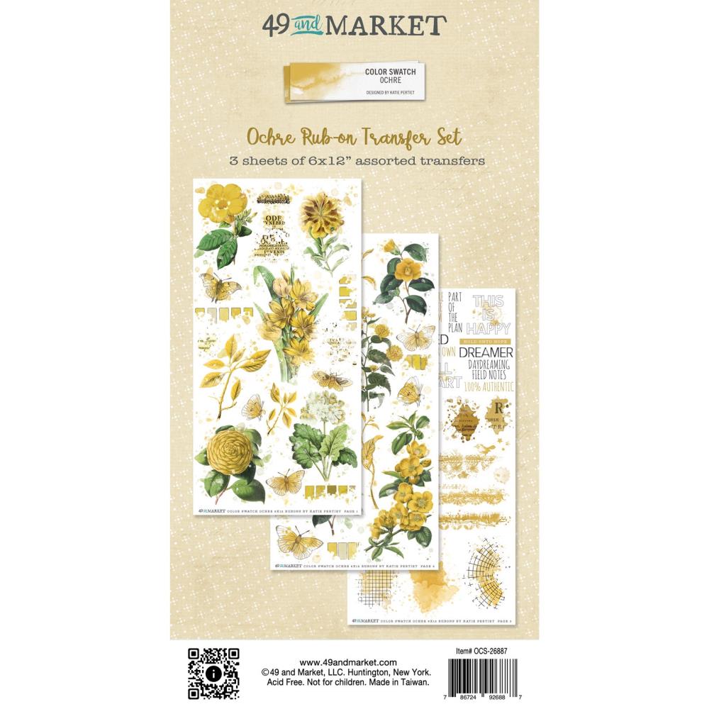 49 & Market Color Swatch Ochre 6 x 12 Rub-On Transfer Set